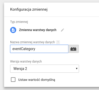 konfiguracja zmiennej