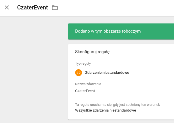 skonfigurowana reguła