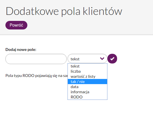 własne pola formularza